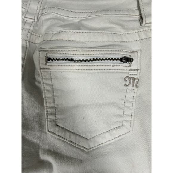 Miss Me Jeans Women’s 31 (32) White Mid Rise Easy Ankle Skinny Zipper Pockets - Picture 11 of 15